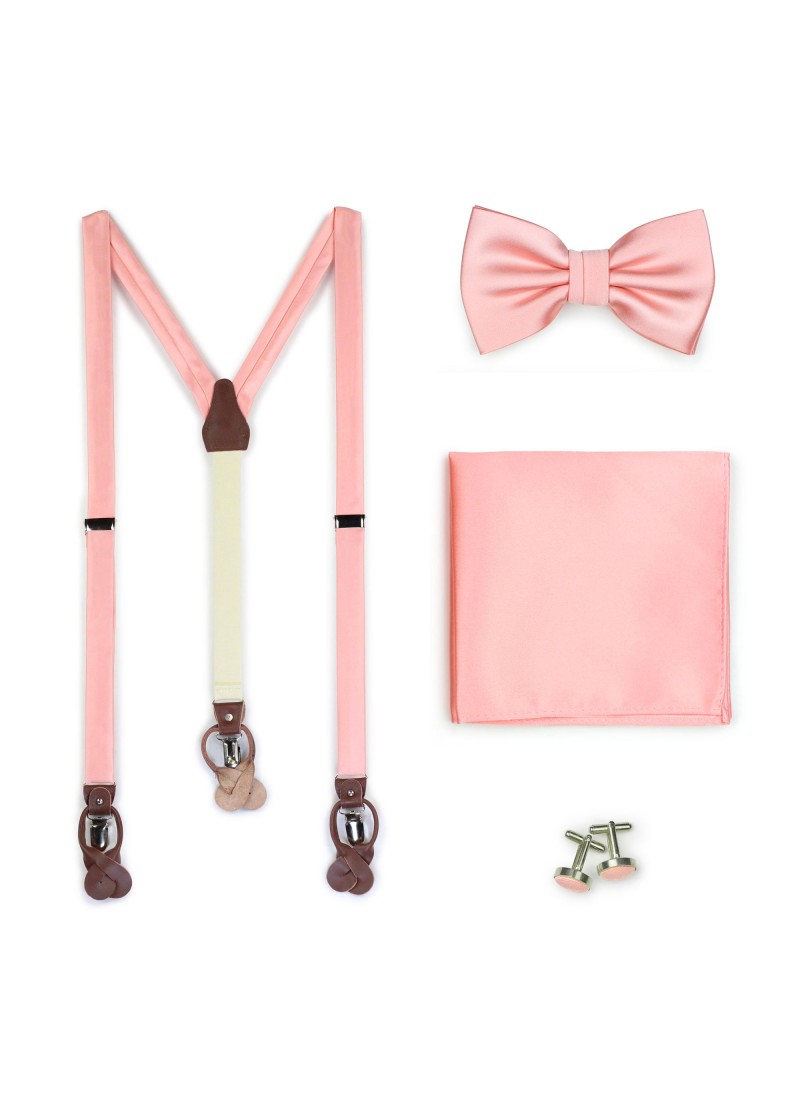 Set: bretelle, papillon da uomo, fazzoletto da