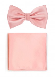 Papillon e fazzoletto da taschino rosa