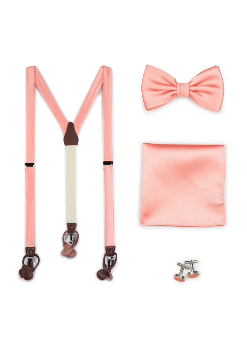 Set: bretelle, papillon, fazzoletto da taschino e