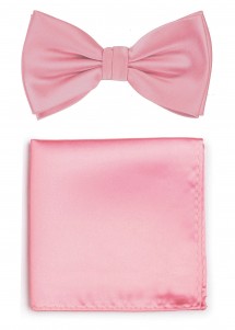 Papillon da uomo rosa con fazzoletto da...