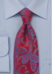 Cravatta XXL rosso paisley
