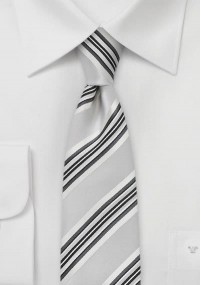 Cravatta grigia righe bianche