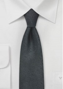 Cravatta stretta paisley nera