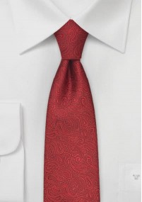 Cravatta stretta paisley rosso