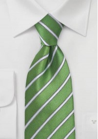 Clipkrawatte feines Streifen-Pattern grün