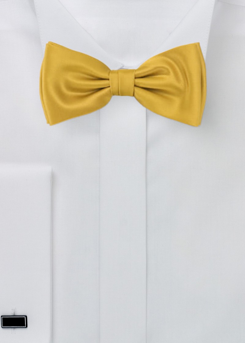 Papillon prezzemolo in 100 % seta giallo oro