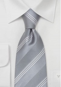 Elegante cravatta grigio platino righe