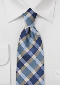 Cravatta XXL quadri blu
