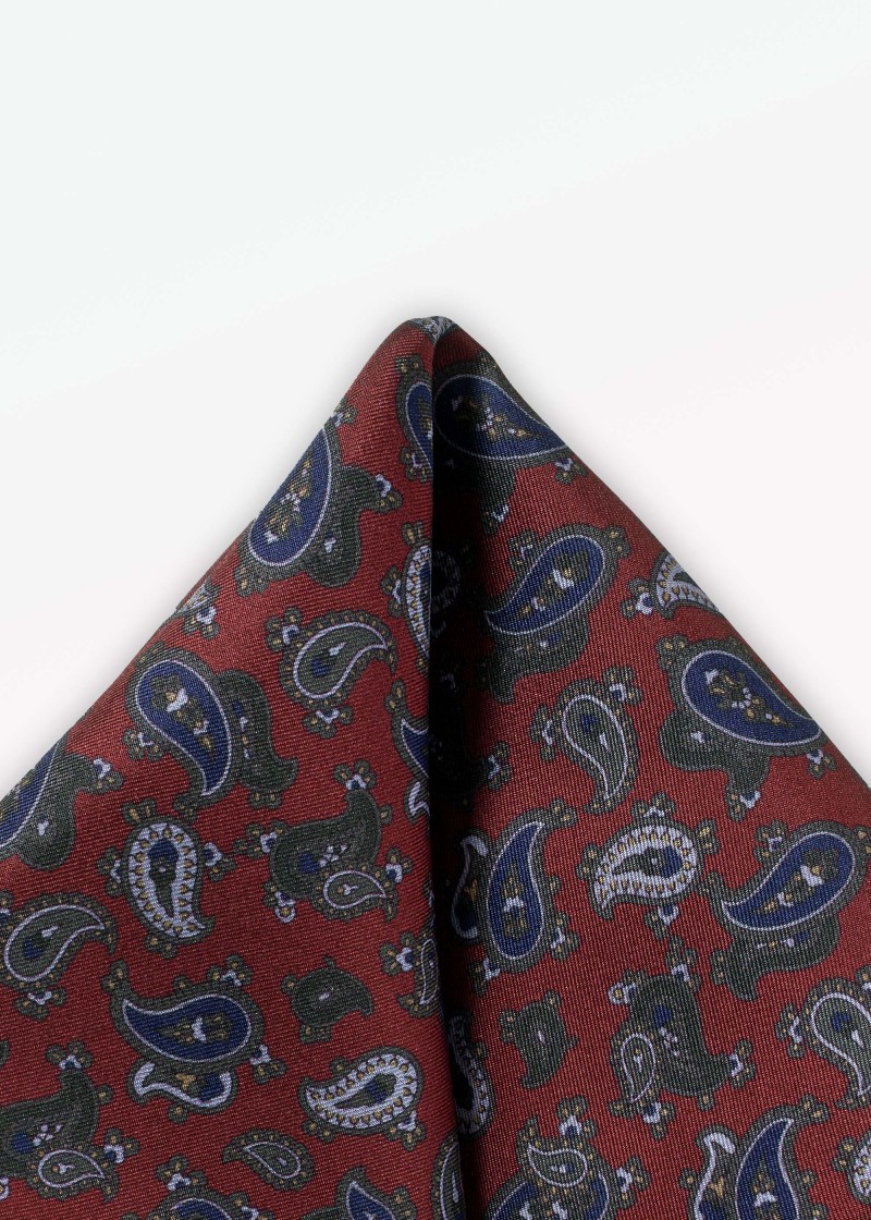 Sciarpa Cavalier con motivo Paisley in rosso scuro