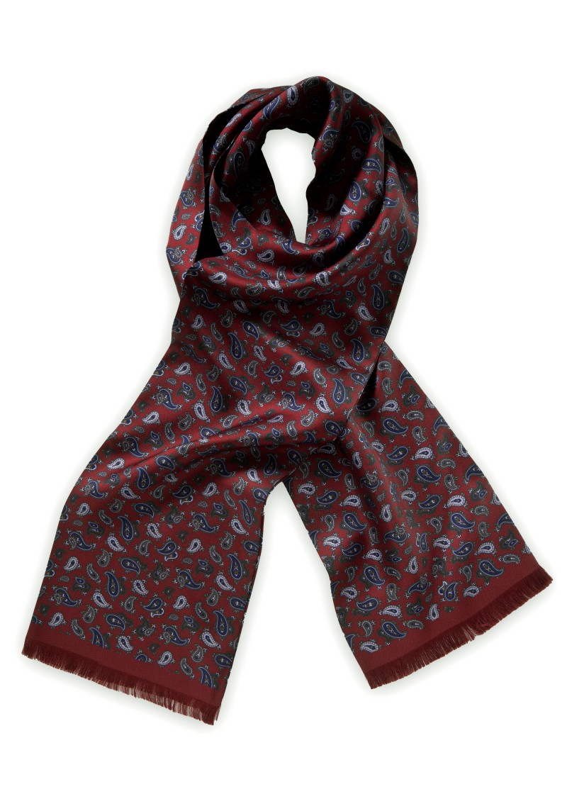 Sciarpa elegante con motivo paisley bordeaux