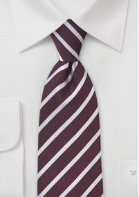 Cravatta bordeaux righe bianco
