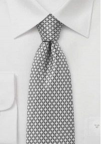 Cravatta quadrettini bianco grigio