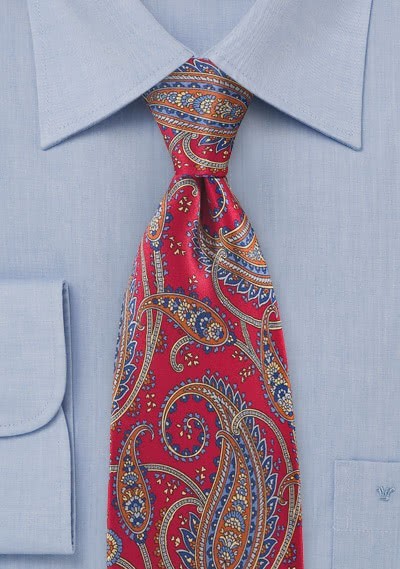 Krawatte extrovertiertes Paisley rot