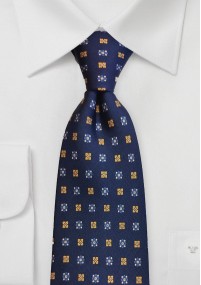 Cravatta blu marino fiori