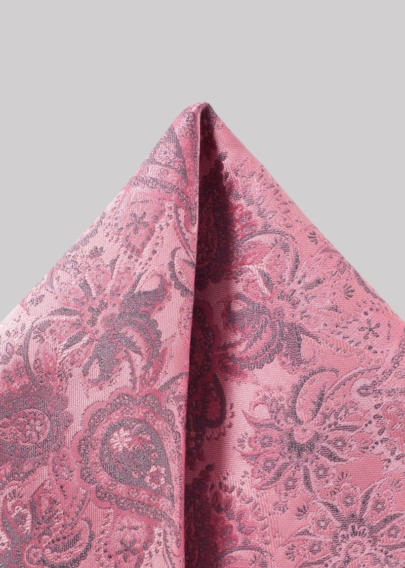 Pochette da taschino in rosa con motivo paisley