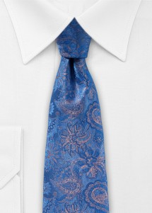 Cravatta in blu lucido con motivo paisley...