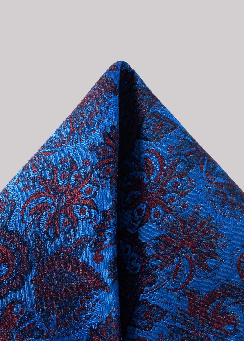 Fazzoletto da taschino in blu lucido con motivo