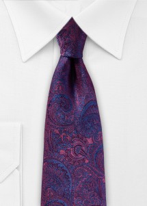 Cravatta in elegante viola con paisley blu...