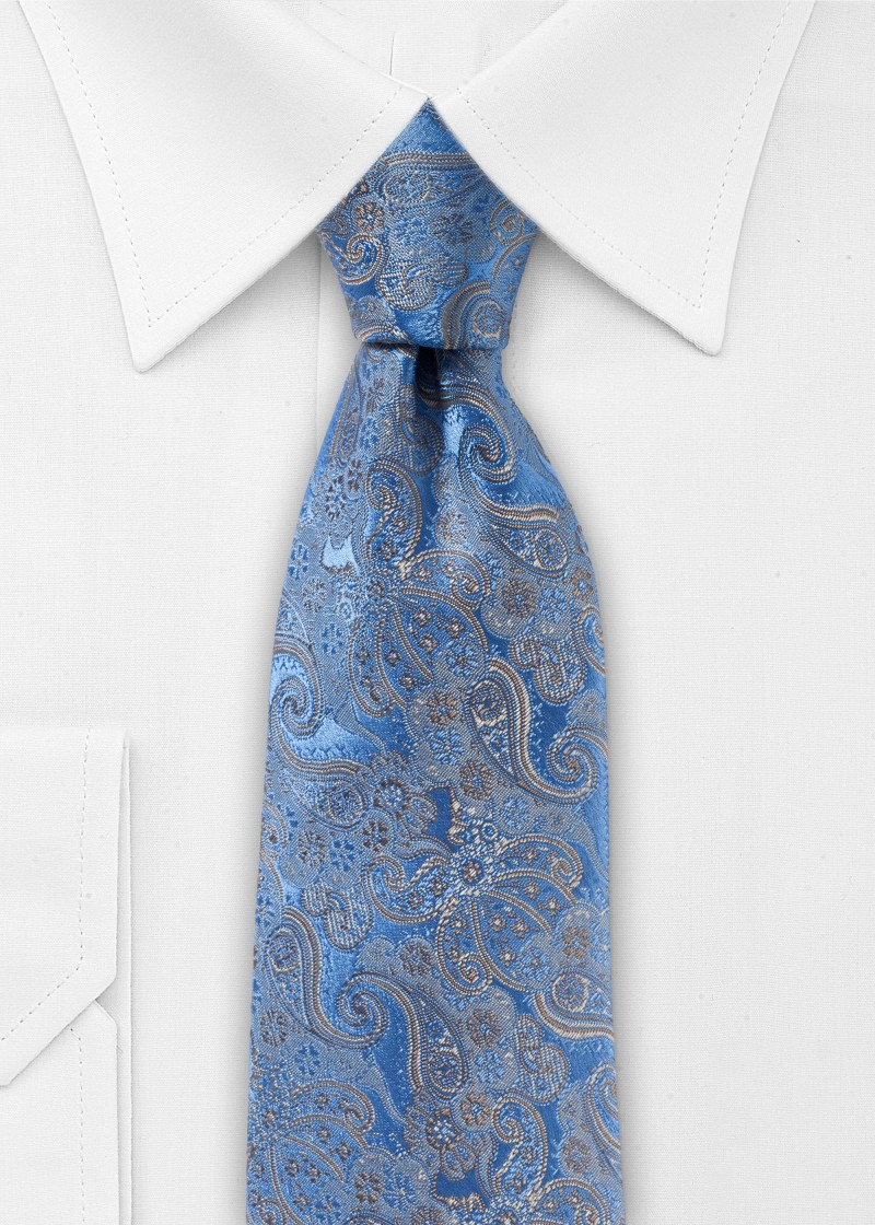 Cravatta blu con motivo paisley da Parsley