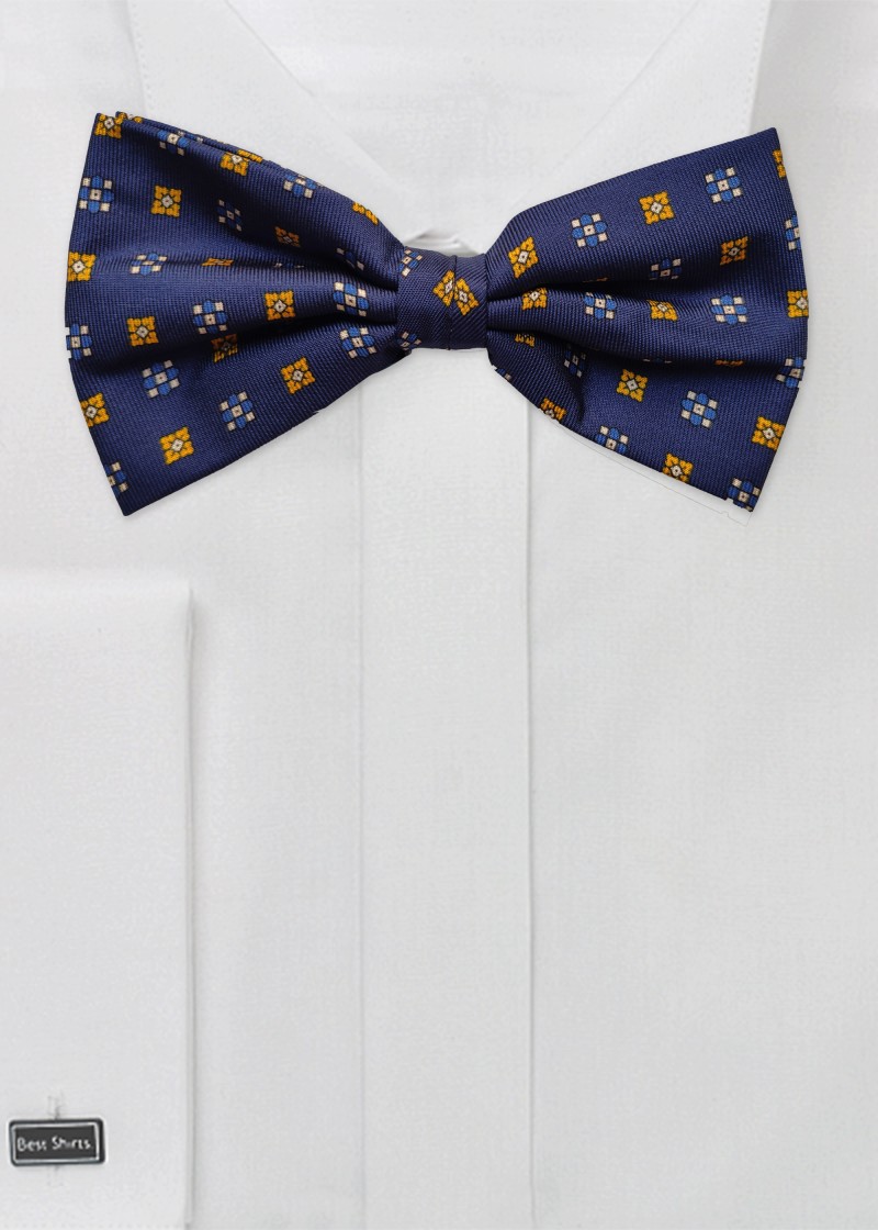 Emblemi di papillon da uomo blu scuro