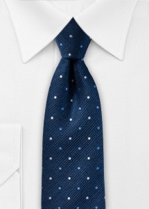 Cravatta blu scuro con motivo a pois