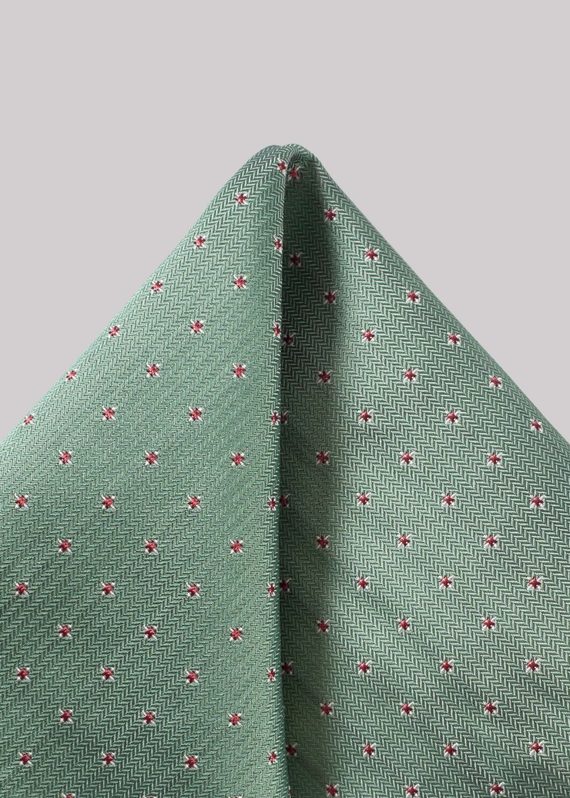 Quadretto da taschino verde chiaro con motivo e