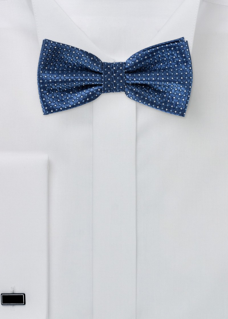 Papillon blu con motivo di puntini azzurri e