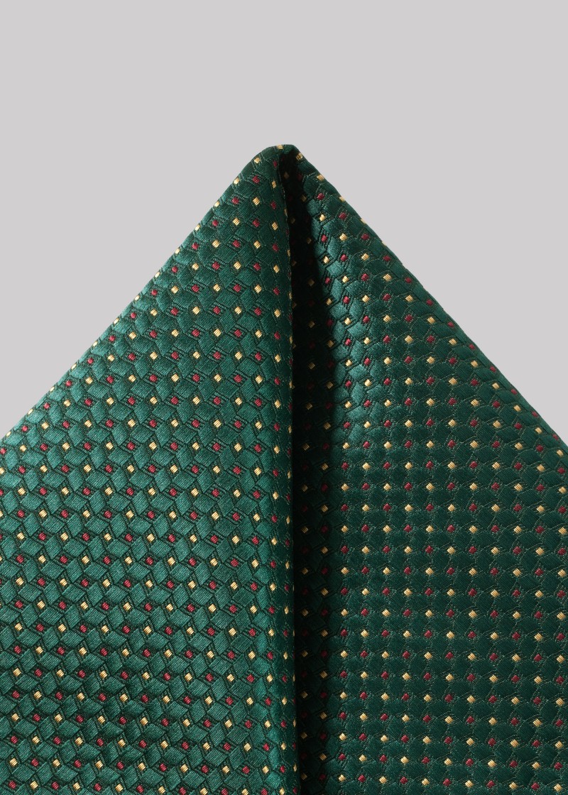 Quadro da taschino verde scuro con motivo a pois