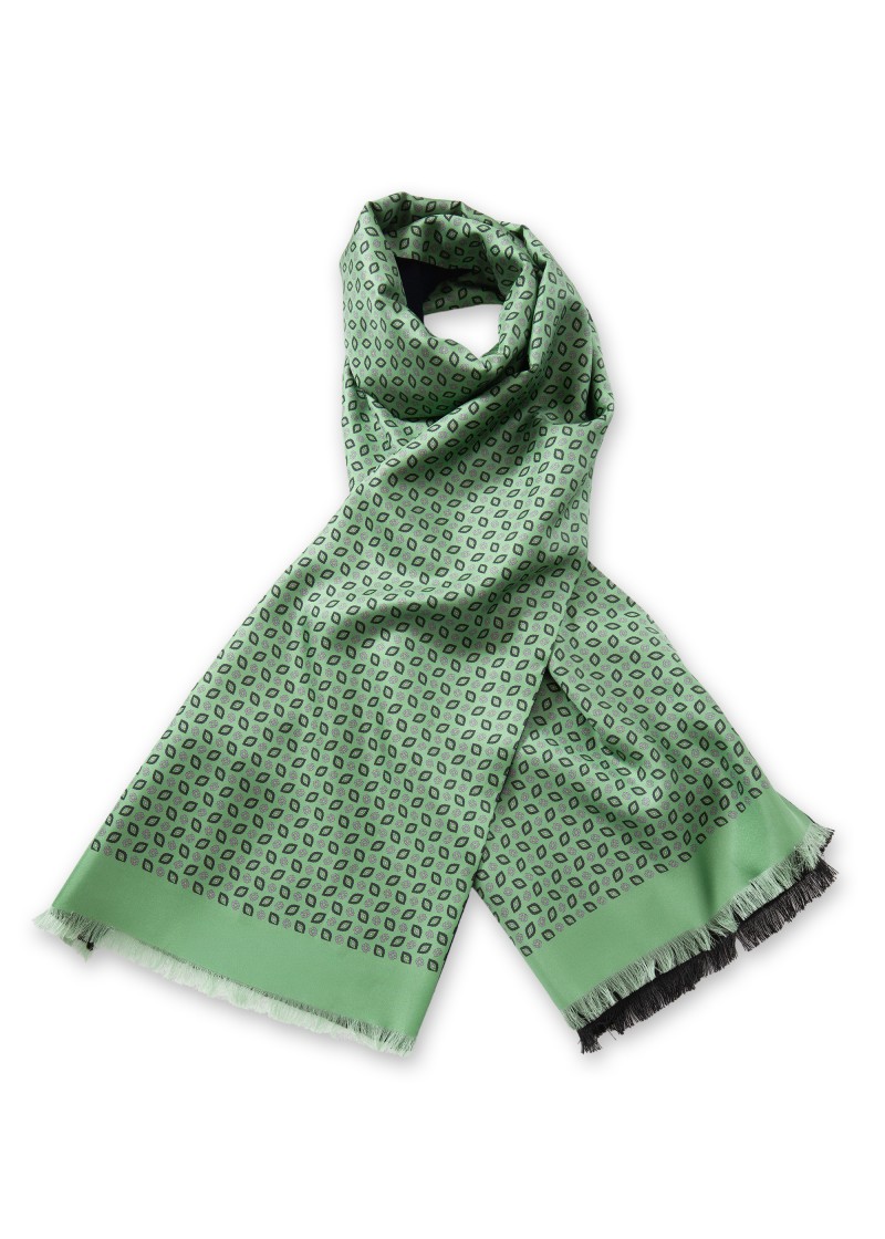Sciarpa in seta con motivo Macclesfield in verde