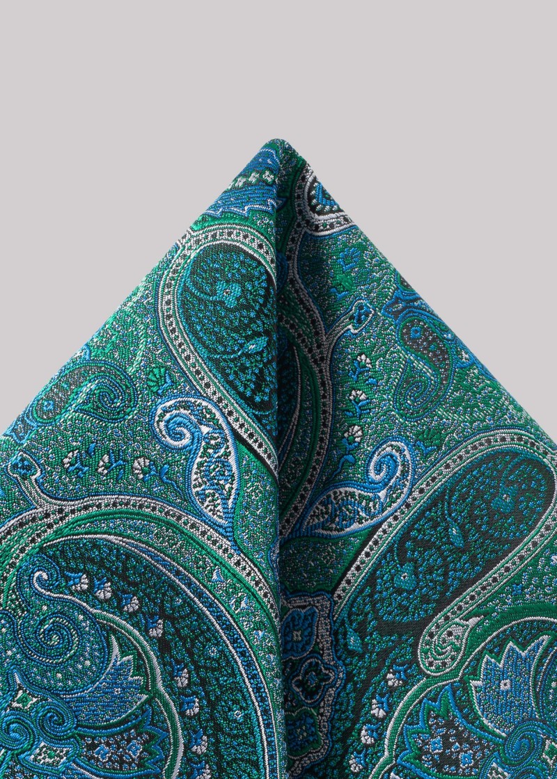 Quadro da taschino paisley in blu-verde