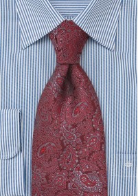 Cravatta XXL paisley rosso