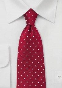 Clip cravatta a pois rosso bianco
