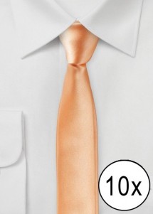 Cravatta business extra stretta Salmone -...