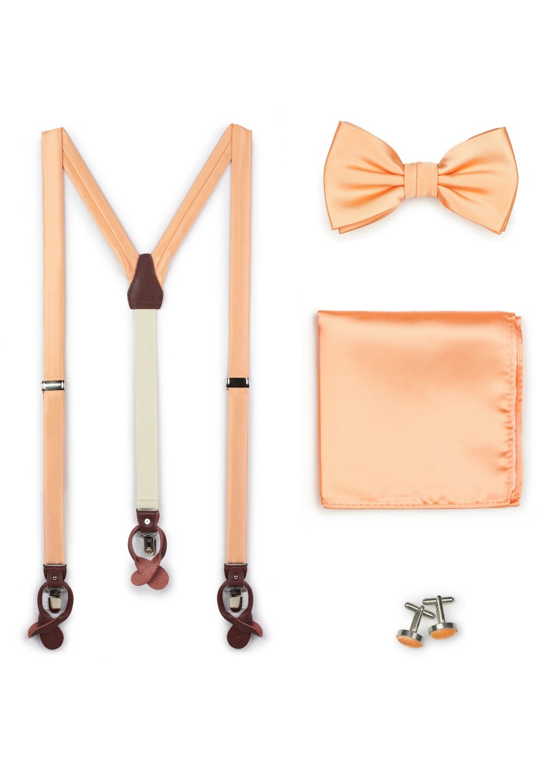 Set di bretelle color salmone