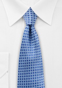 Cravatta a scacchi in blu con dettagli...