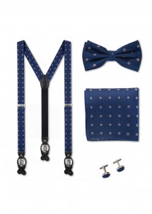 Set di accessori blu scuro - bretelle,...