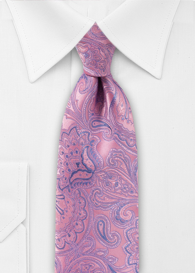 Cravatta Puccini - Paisley magenta/blu scuro