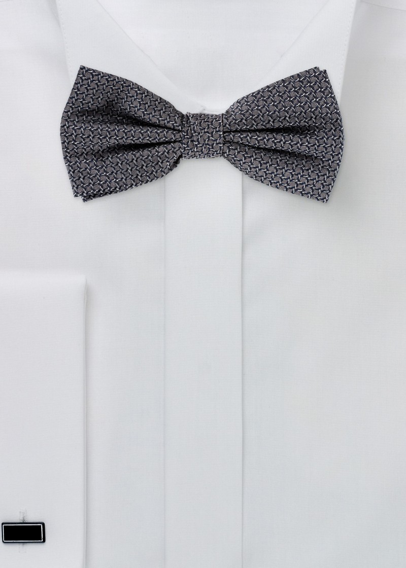 Papillon da uomo in pura seta (grigio argento)