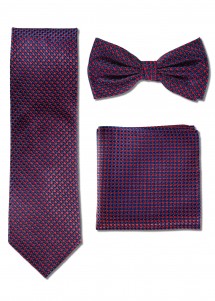 Set in rosso e blu: cravatta, papillon e...