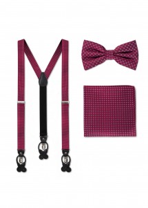 Set in rosso con motivo in blu composto da...