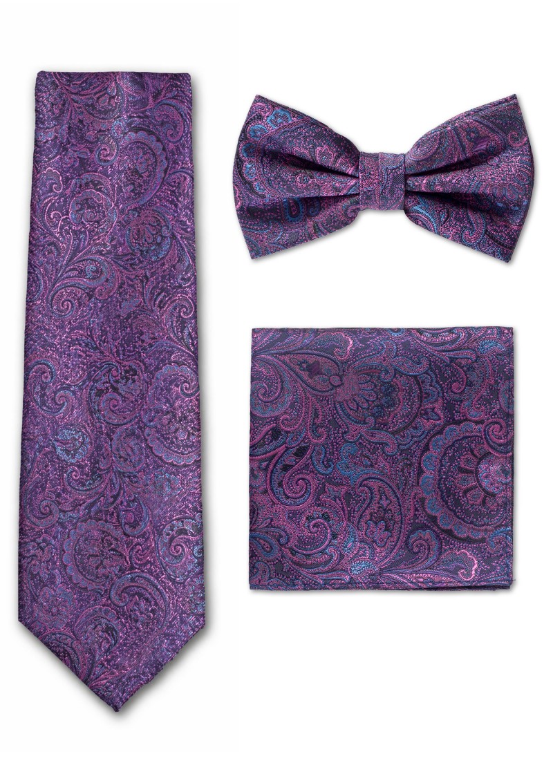 Set: cravatta, papillon e fazzoletto da taschino -