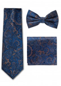 Set paisley: cravatta, papillon e...