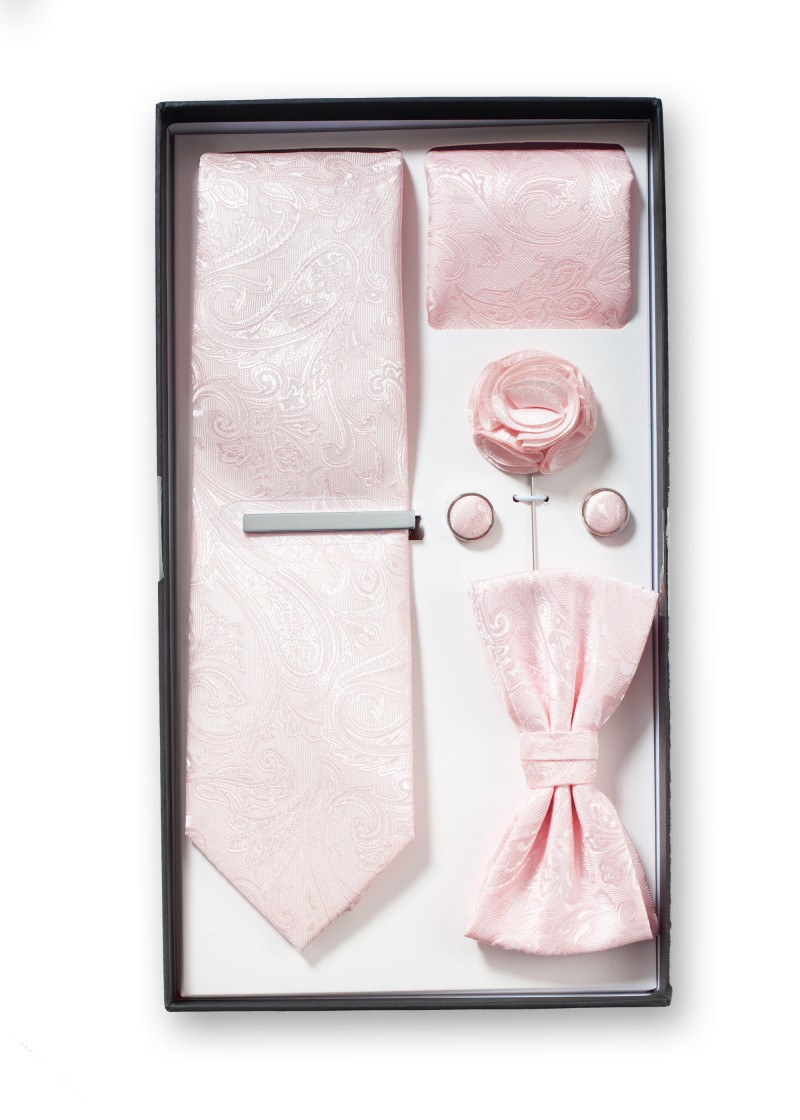 Scatola regalo con motivo Paisley rosa pallido con