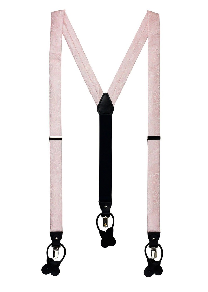 Bretelle con motivo Paisley Rosa Scuro