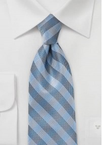 Cravatta quadri azzurro argento