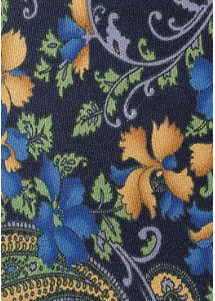 Krawatte Blümchenmotiv dunkelblau
