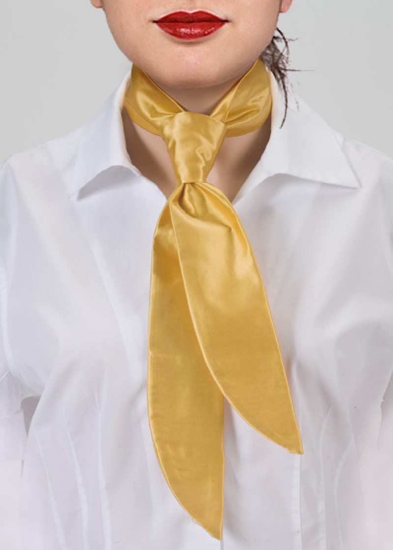 Cravatta da donna giallo oro