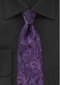Cravatta paisley lilla nero