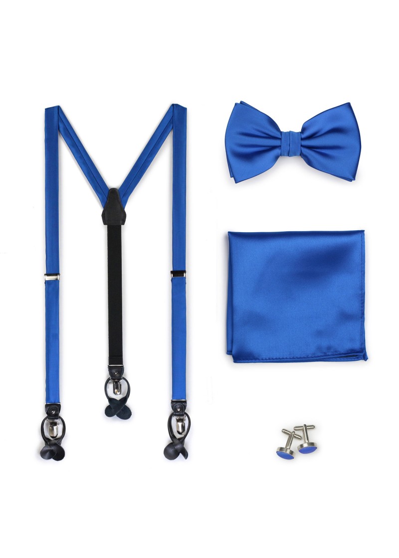 Set: bretelle, papillon, sciarpa decorativa e