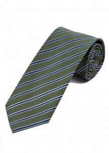 Cravatta verde con strisce blu e bianche